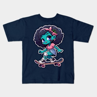 Zombie Skate Girl Kids T-Shirt